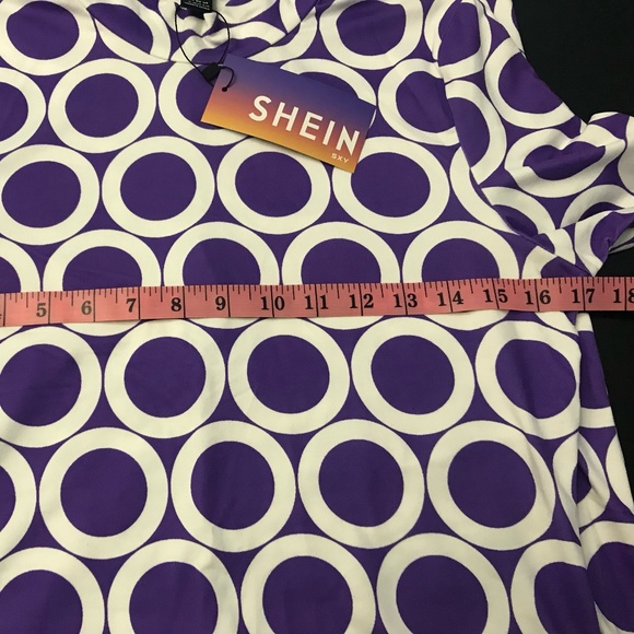 Mock Neck Slit Back Polka Dot Dress - Picture 9 of 12